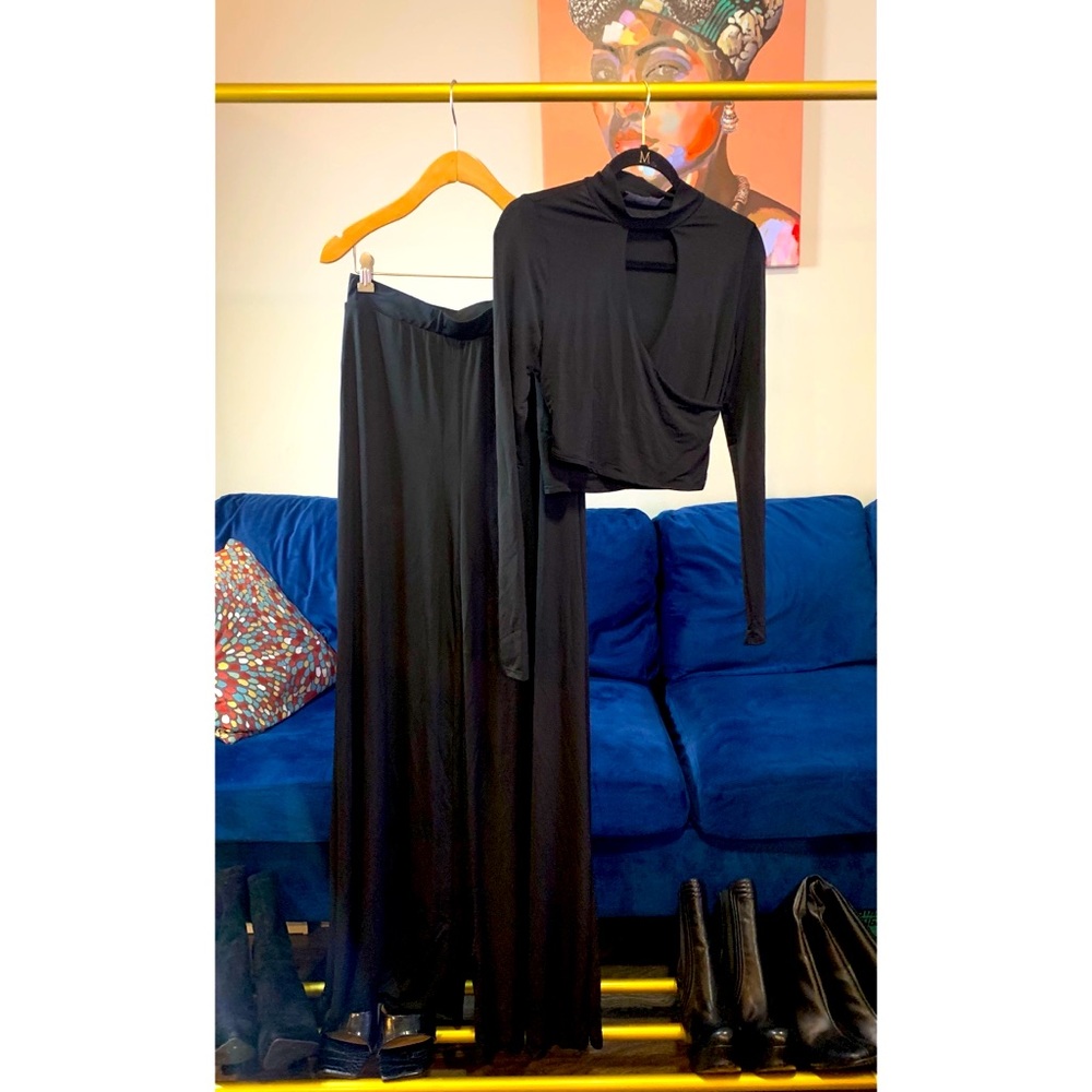 Naked Wardrobe Slinky Wide-leg Pant Set
